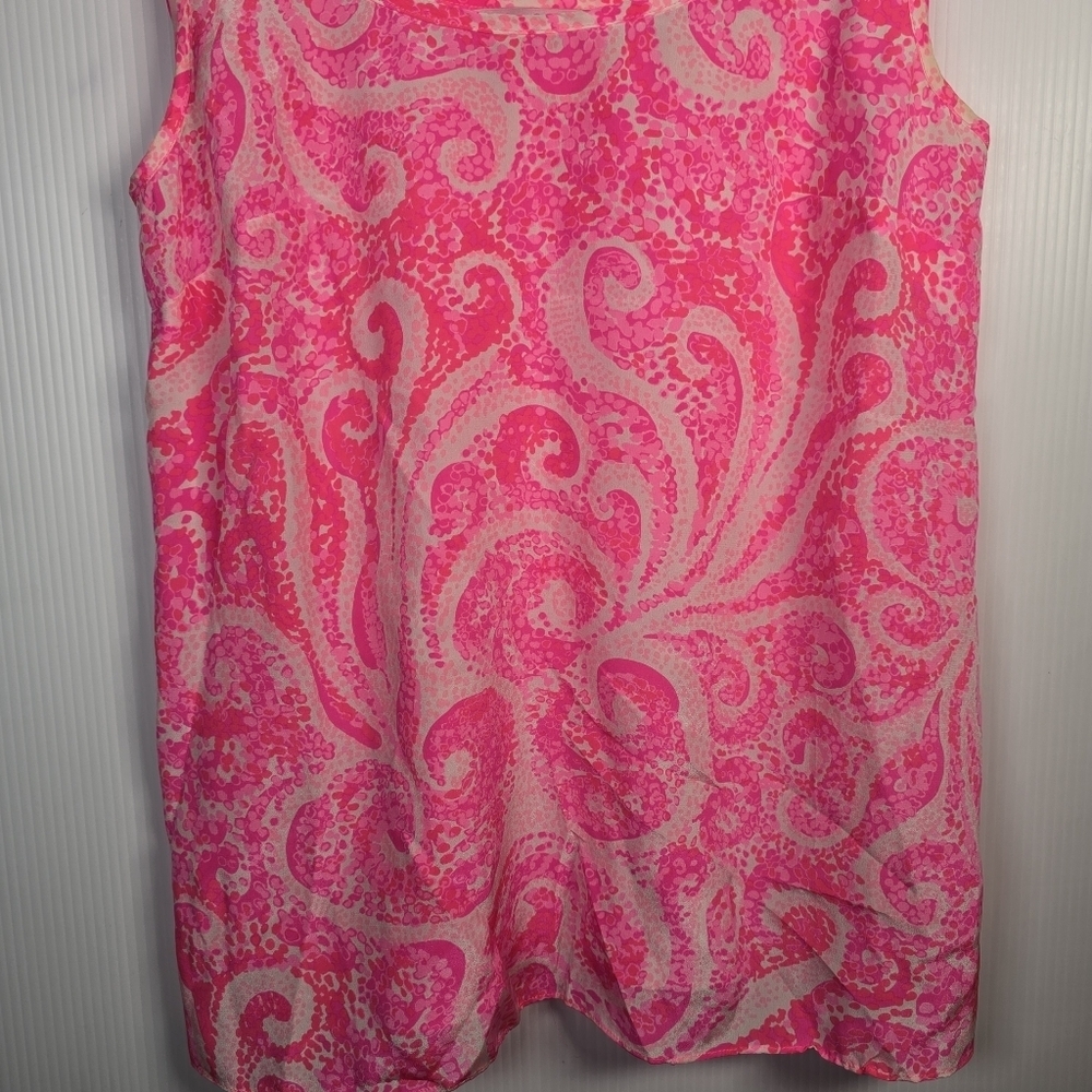 Lilly Pulitzer Women's Cosmos Sleeveless Silk Tank In Pink Pout Size XS - Picture 11 of 13